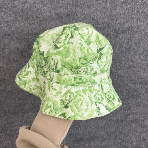 Ganni Bucket Hat XS/S Printed Cotton Poplin Bucket in Green Floral Canvas Summer main image 5